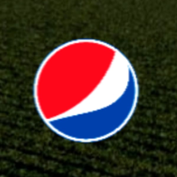 Pepsi logo, a red, white, and blue circle, centered on a dark green textured background.