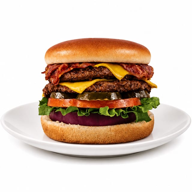 Double Bacon Cheeseburger Ala Cart.