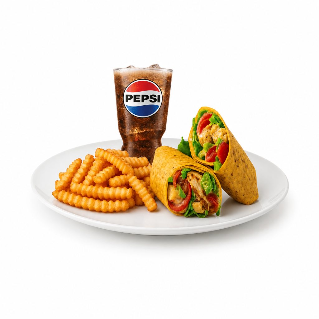 28. Crispy or Grilled Chicken Wrap Combo.