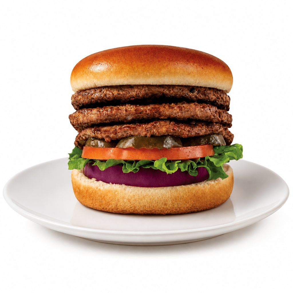 Super Triple Burger Ala Cart.