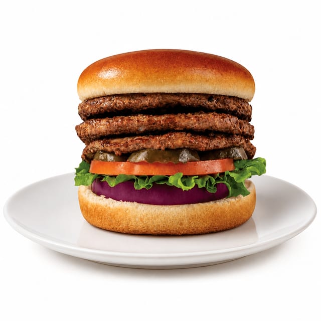 Super Triple Burger Ala Cart.