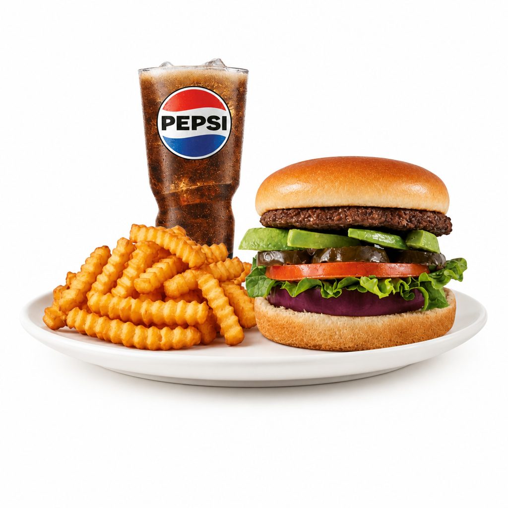 9. Avocado Burger Combo.