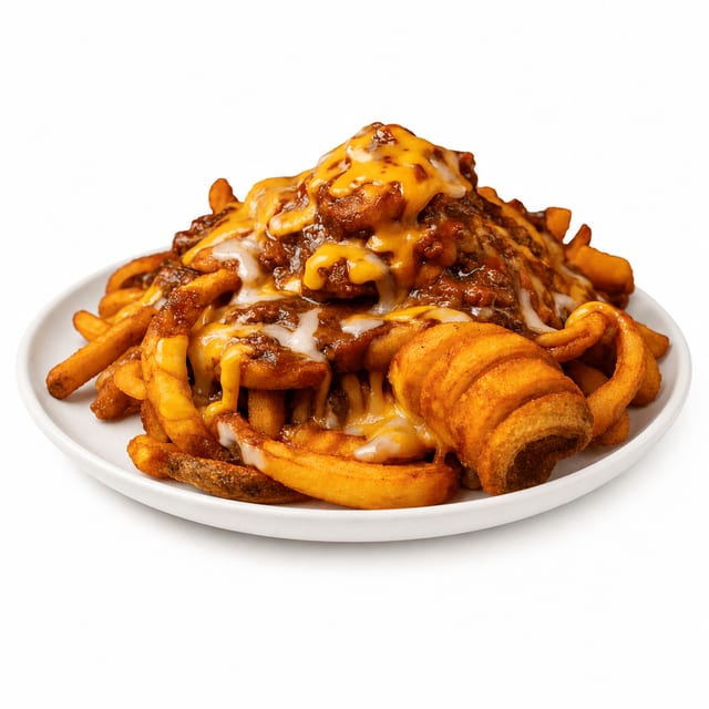 Curly Chilli Cheese Fries.