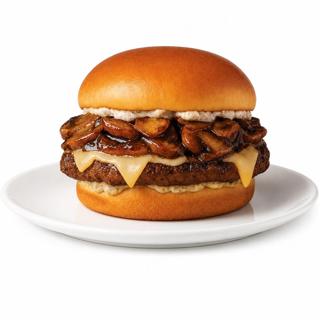 Mushroom Swiss Burger.